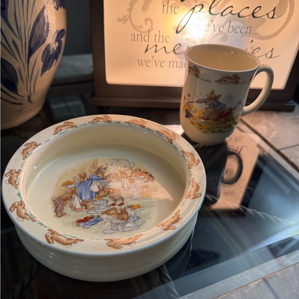 Royal Doulton Bunnykins Baby Dish and mug bone china